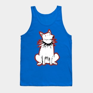 white watchdog guard dog cartoon Tank Top